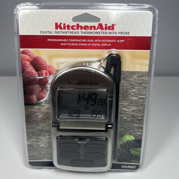 KitchenAid Digital Instant Read Thermometer With Probe Gourmet Programmable NEW - Picture 1 of 4